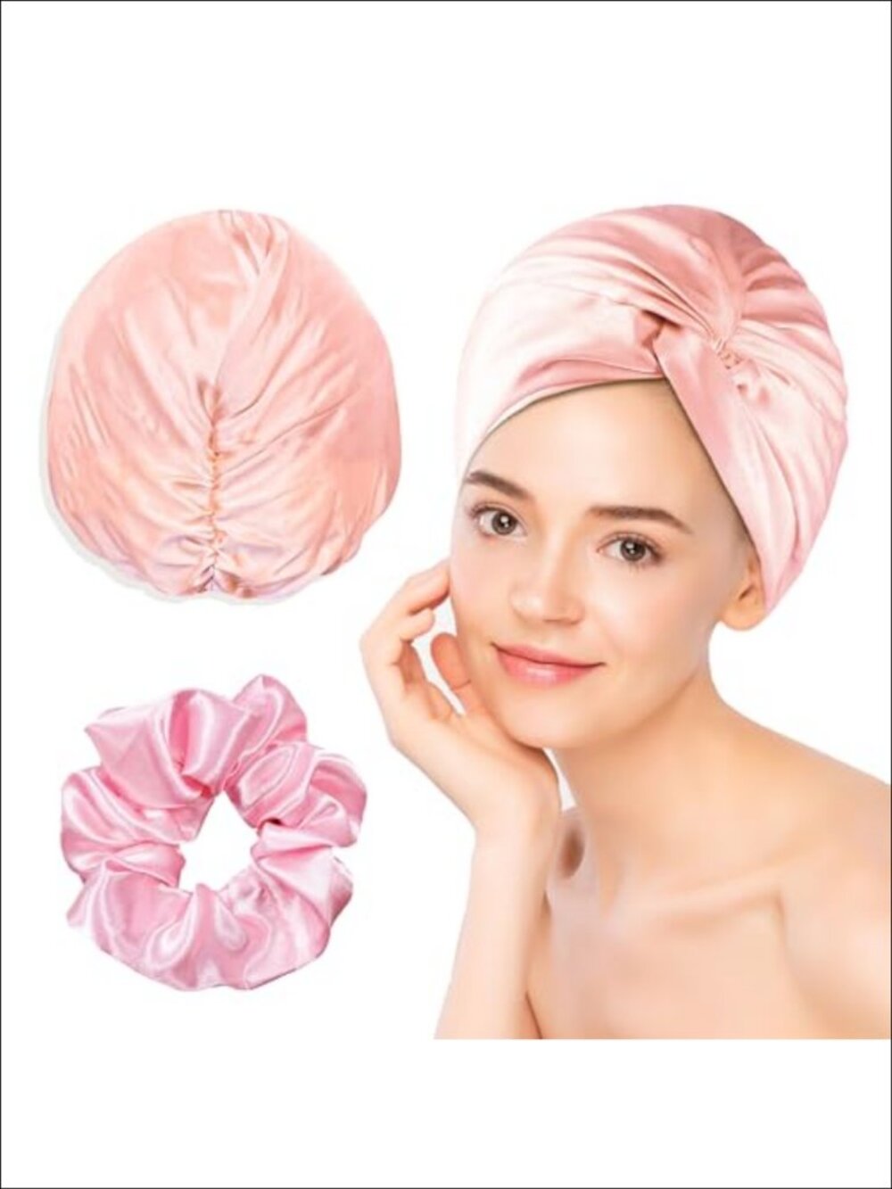 100% Mulberry Silk Bonnet for Sleeping Adjustable Sleep Cap Gift Set